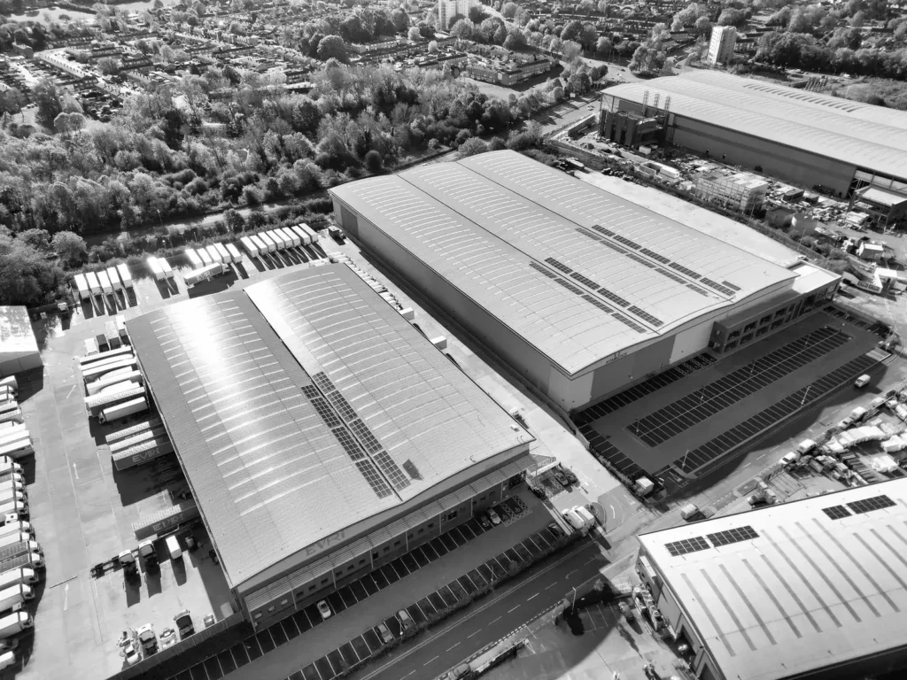 Parque industrial visto desde el aire